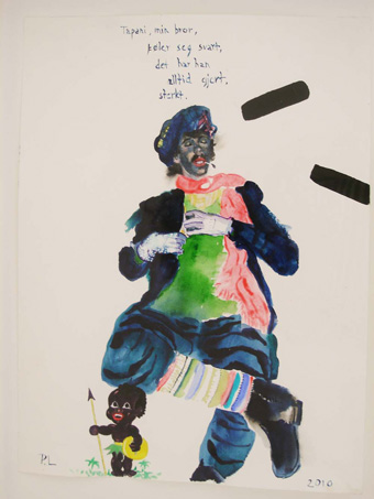 Päivi Laakso, Artist, kunstner, billedkunstner. "Min bror", 35cm x 25cm, akvarel på papir, 2010. "Leo Tolstoi", 80cm x 55cm, akryl, tusj på papir, 2010